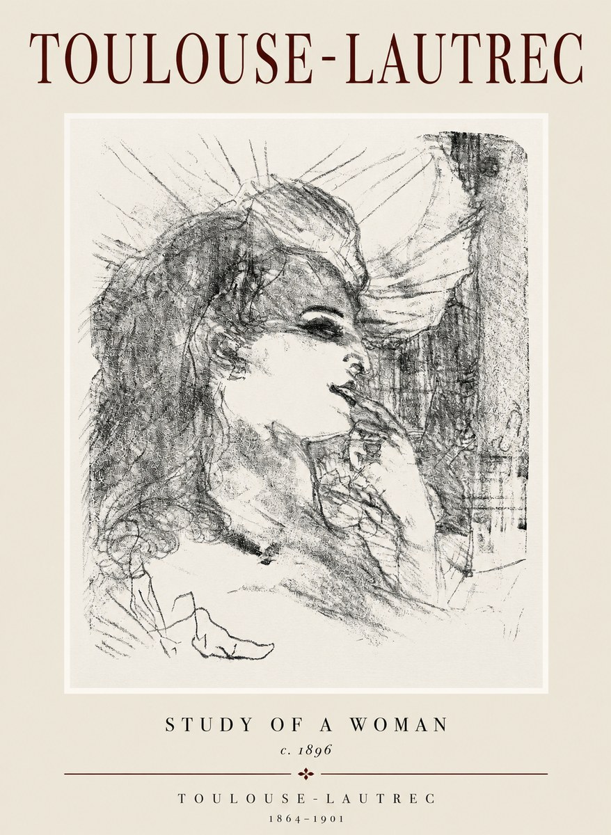 Toulouse-Lautrec Study of a Woman I No1 - Affiche