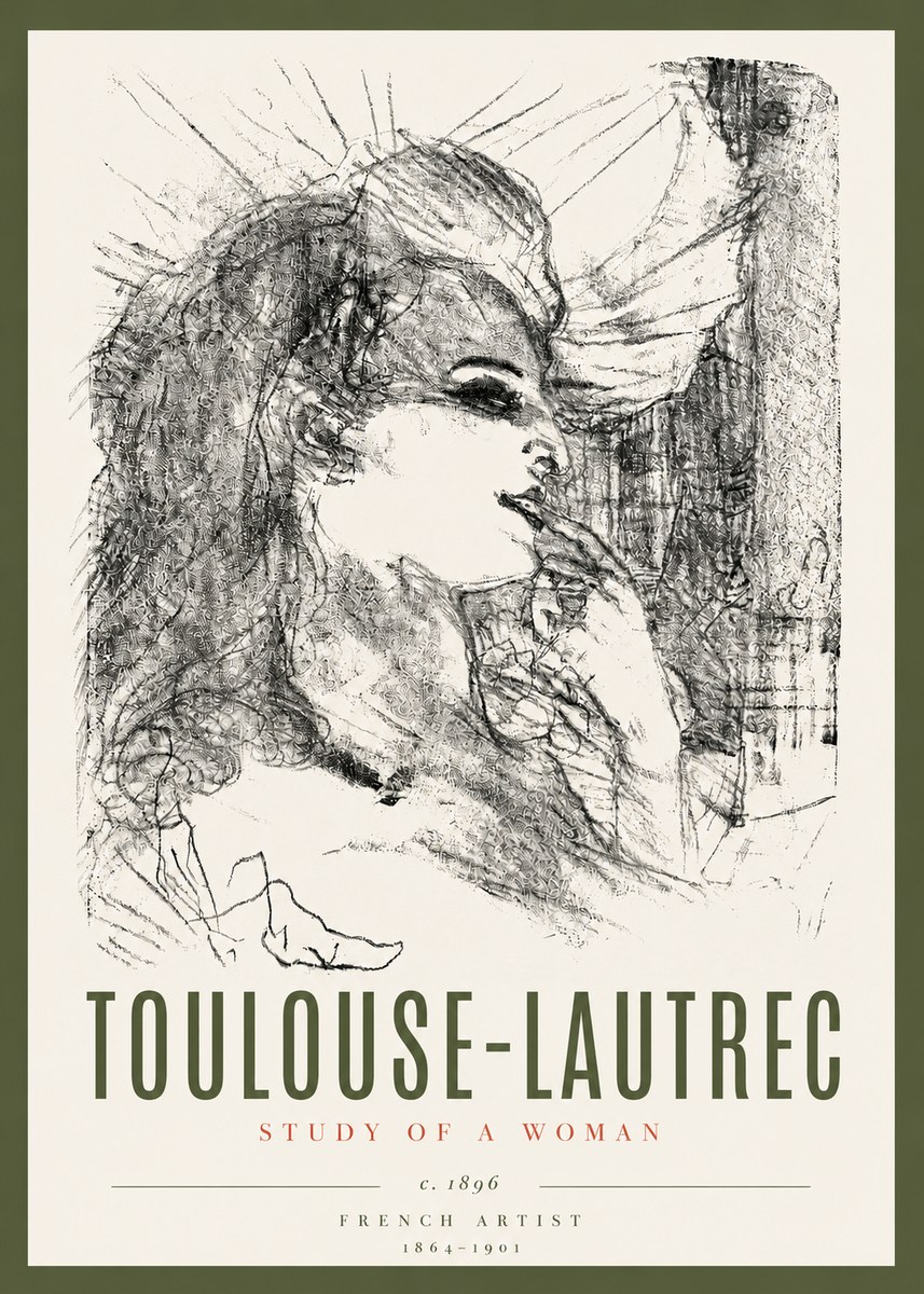 Toulouse-Lautrec Study of a Woman I No6 - Affiche