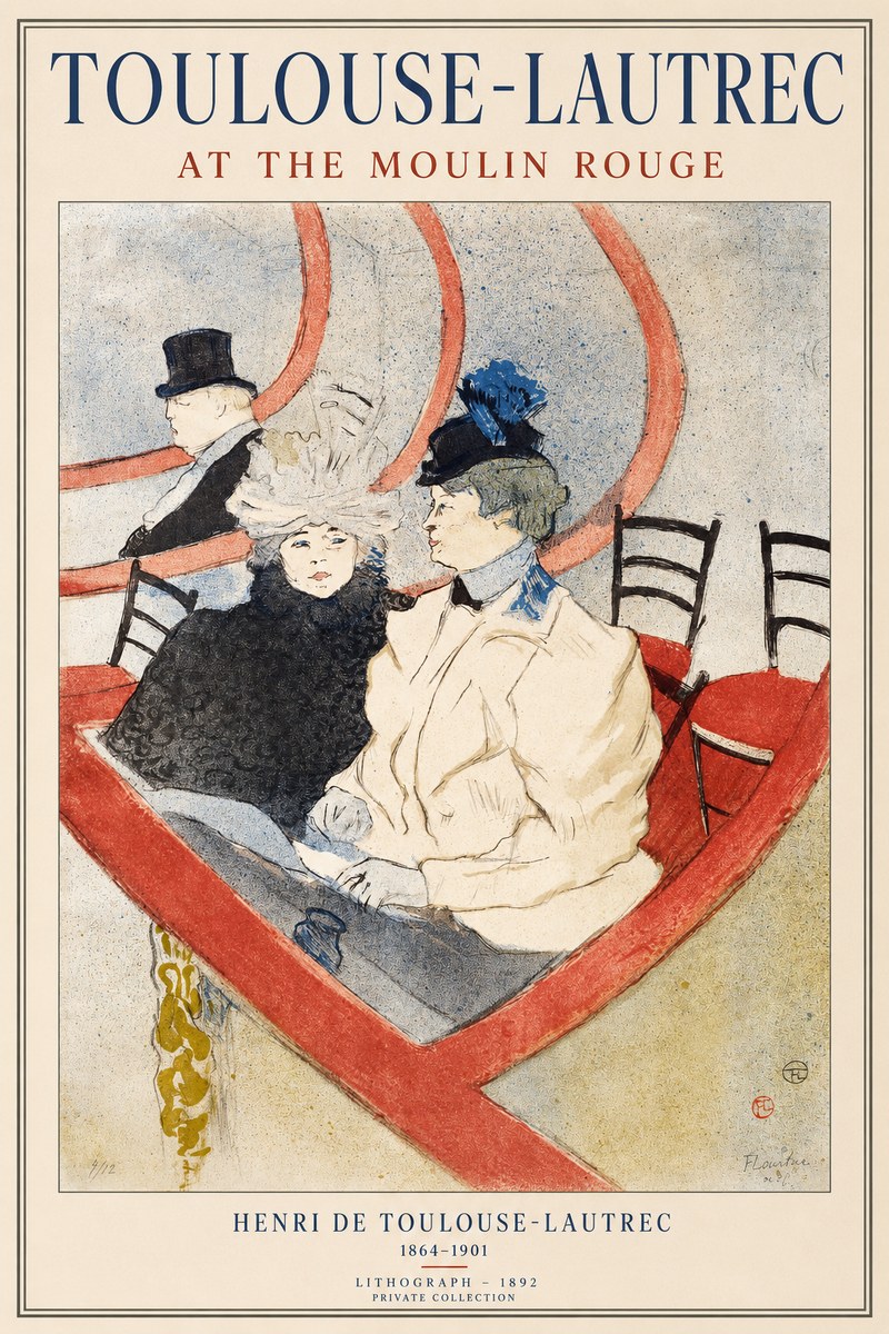 Toulouse-Lautrec At the Moulin Rouge XVI No1 - Affiche