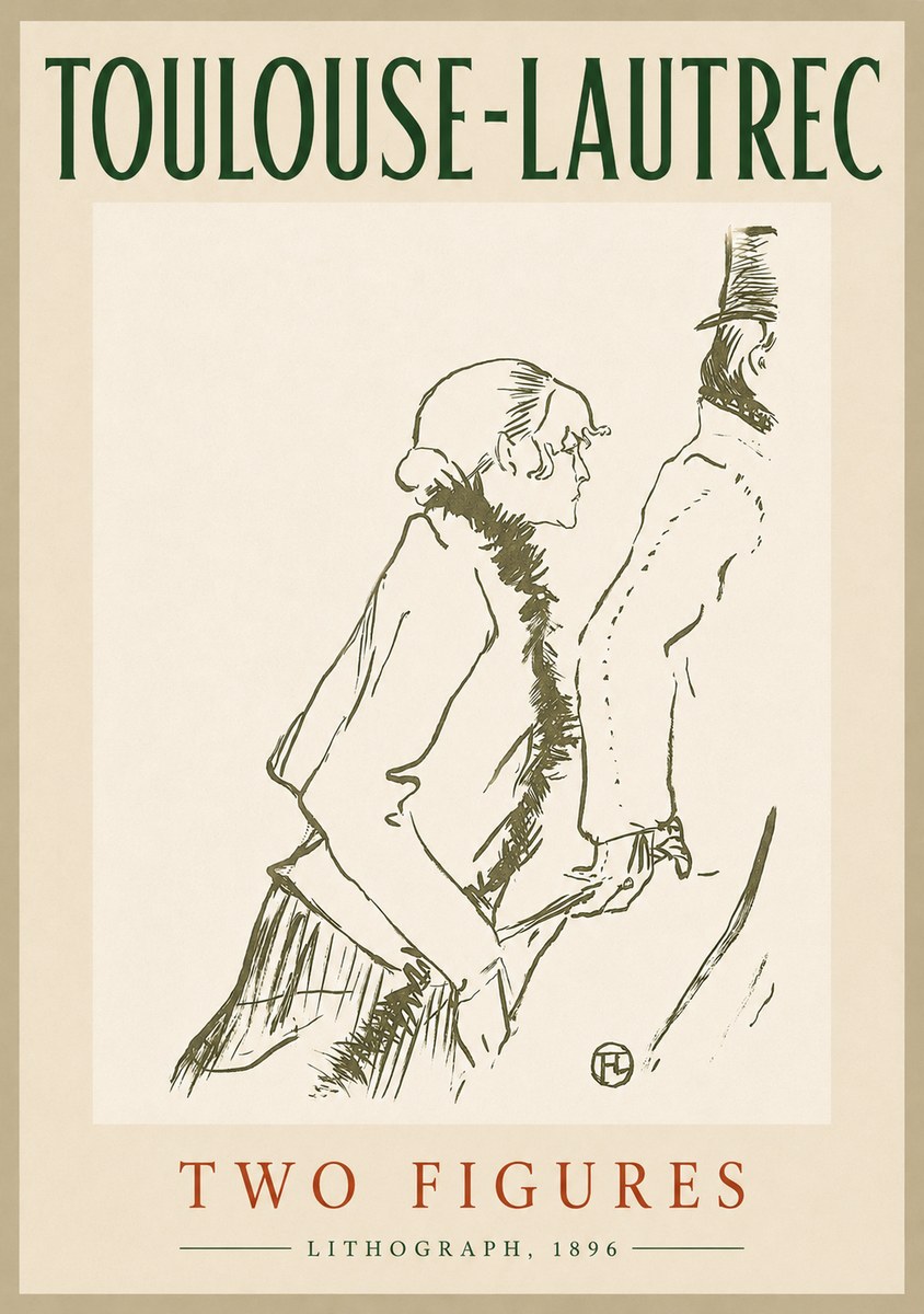 Toulouse-Lautrec Two Figures No4 - Affiche