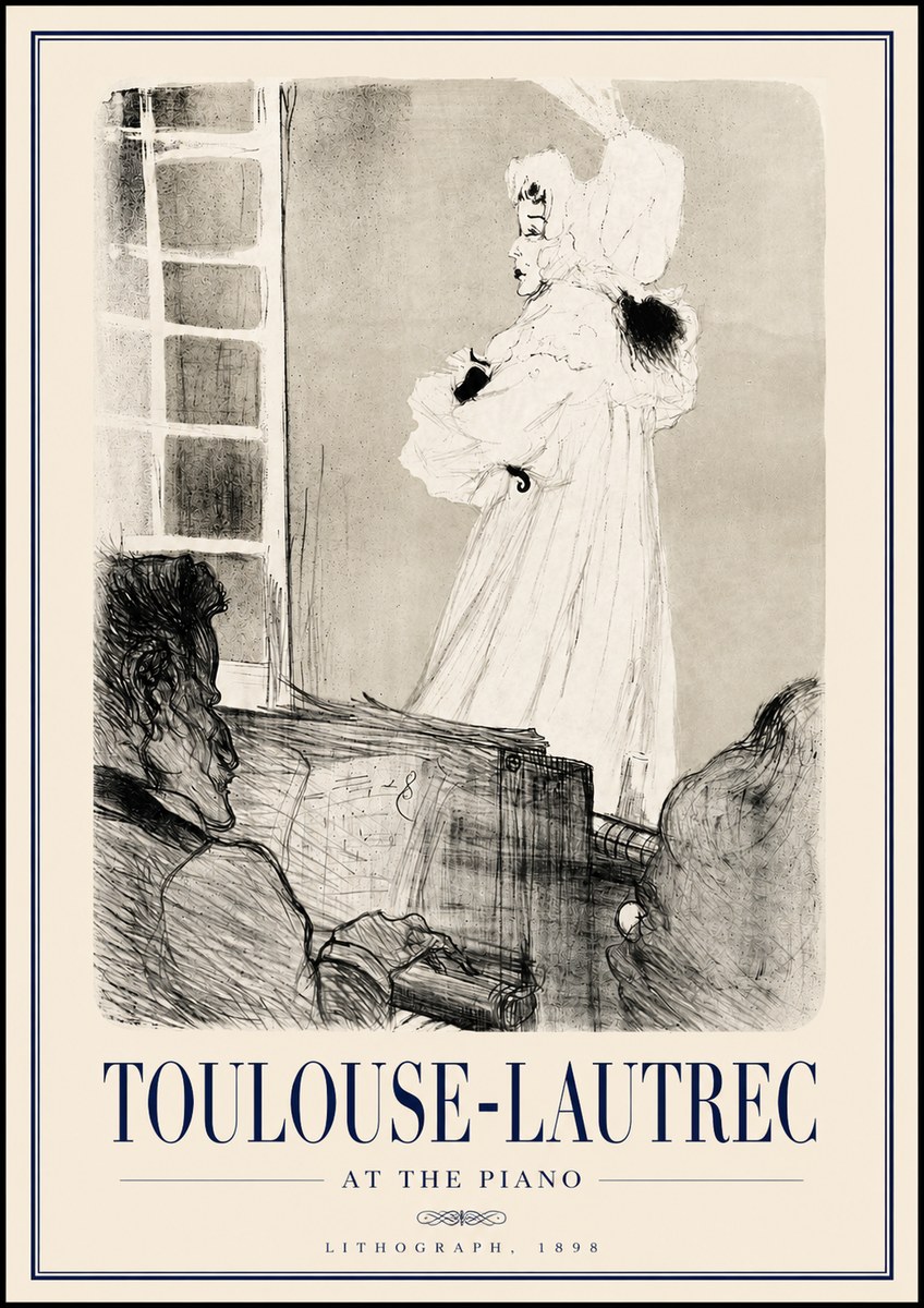 Toulouse-Lautrec At the Piano No3 - Affiche