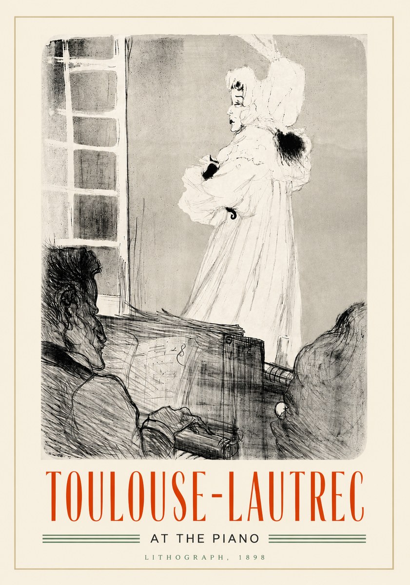 Toulouse-Lautrec At the Piano No4 - Affiche