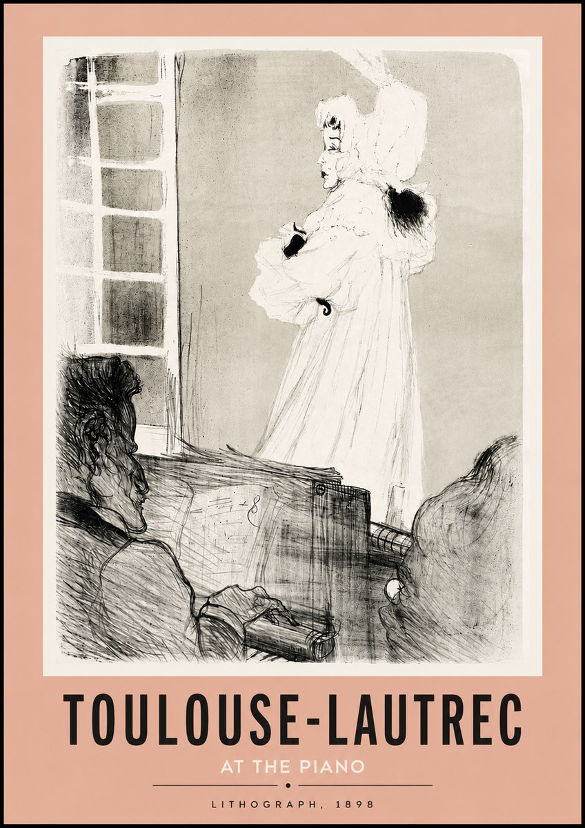 Toulouse-Lautrec At the Piano No5 - Affiche