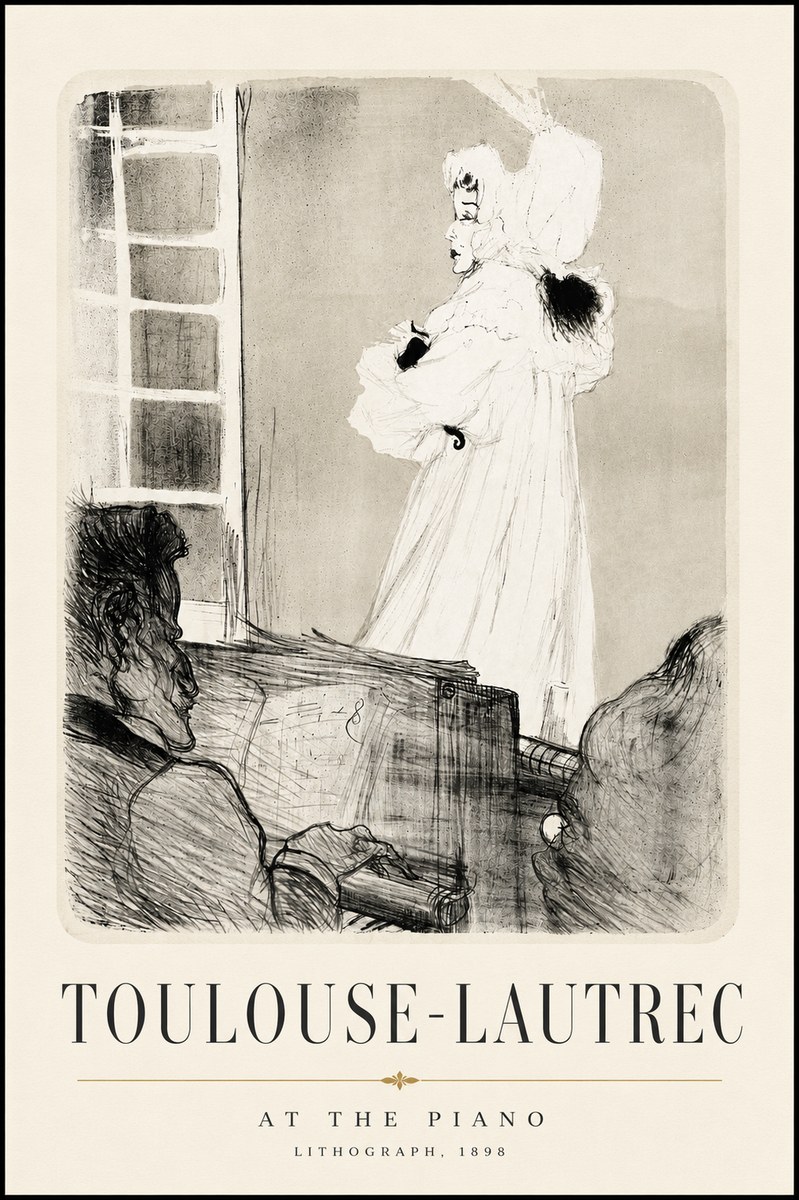 Toulouse-Lautrec At the Piano No6 - Affiche