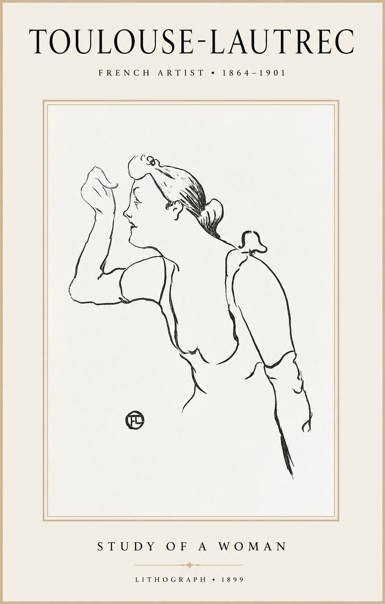 Toulouse-Lautrec Study of a Woman II No1 - Affiche