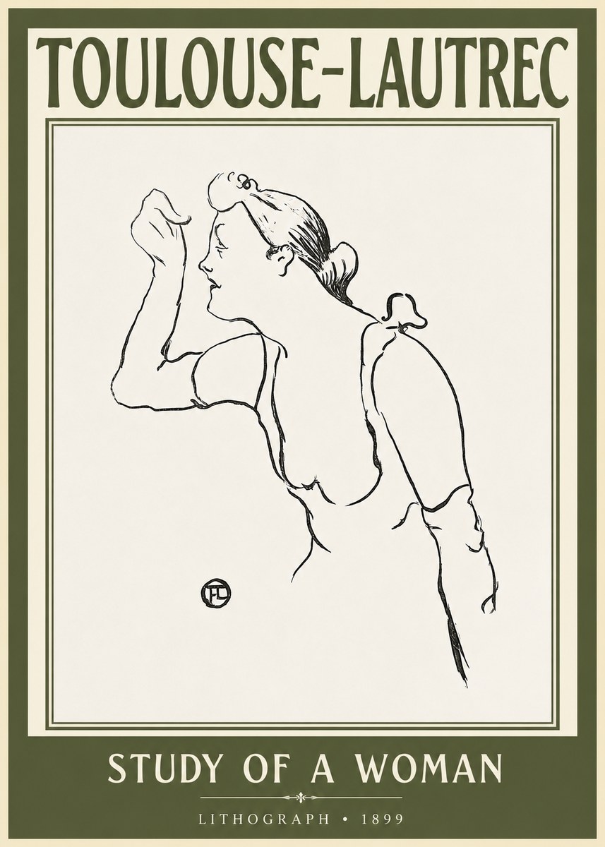 Toulouse-Lautrec Study of a Woman No2 - Affiche