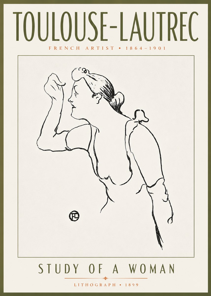 Toulouse-Lautrec Study of a Woman II No5 - Affiche