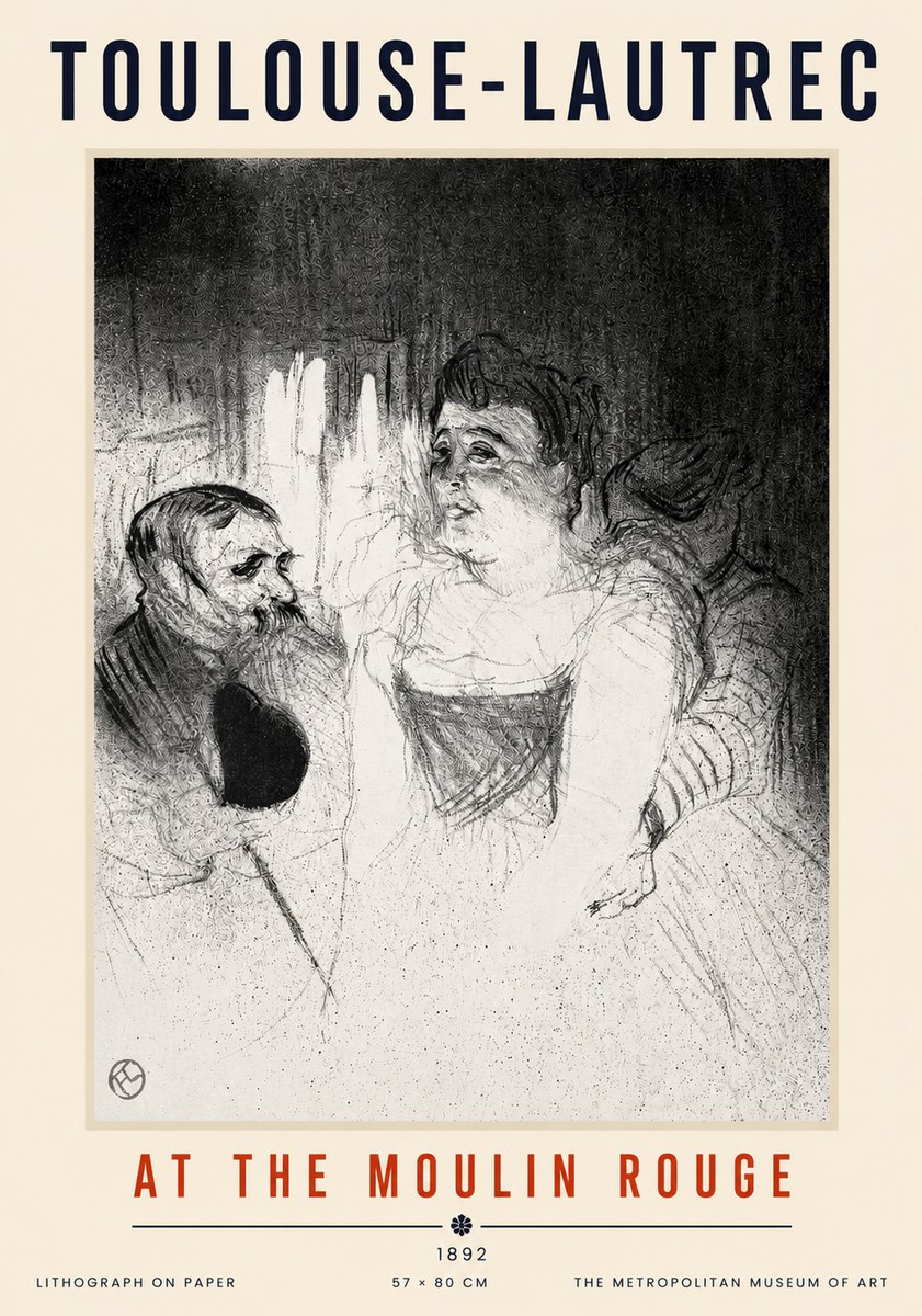 Toulouse-Lautrec At the Moulin Rouge XVII No3 - Affiche