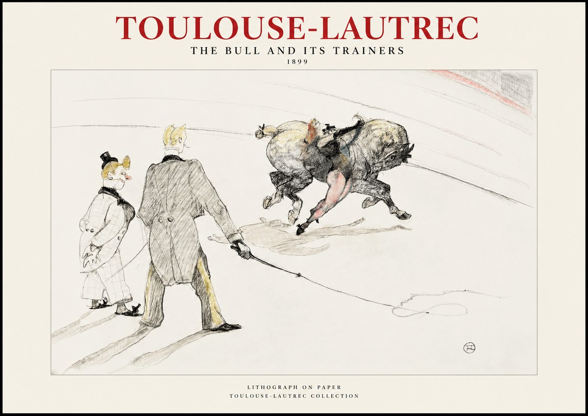 Toulouse-Lautrec The Bull and Its Trainers No1 - Affiche