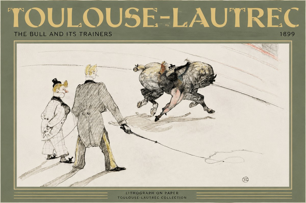 Toulouse-Lautrec The Bull and Its Trainers No2 - Affiche