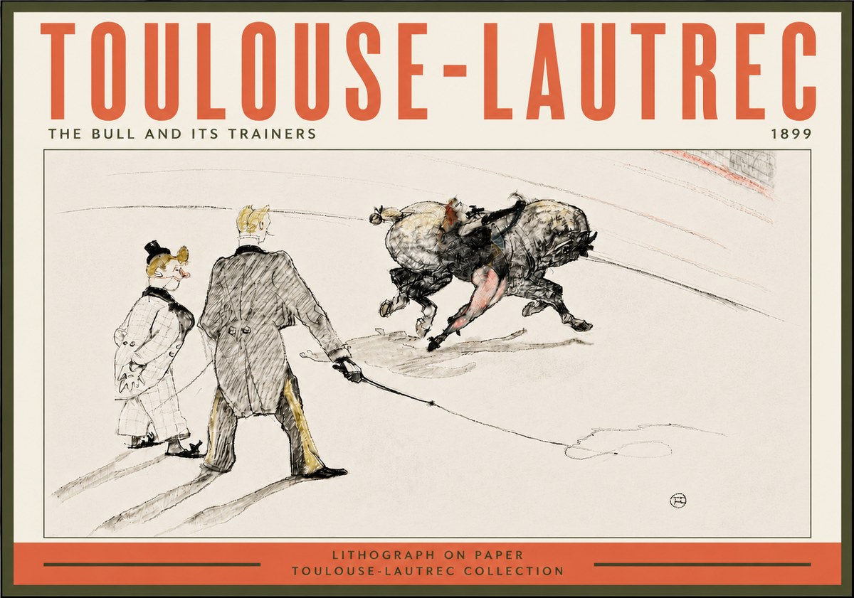 Toulouse-Lautrec The Bull and Its Trainers No5 - Affiche