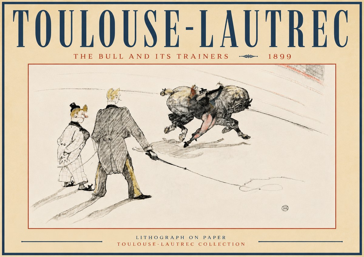 Toulouse-Lautrec The Bull and Its Trainers No6 - Affiche