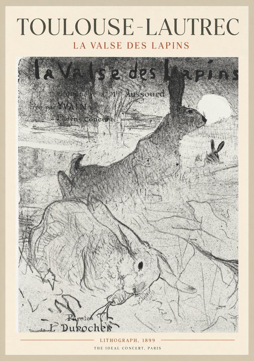 Toulouse-Lautrec La Valse Des Lapins No1 - Affiche