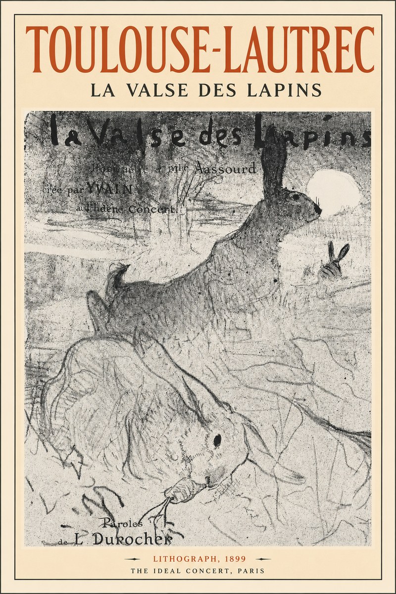Toulouse-Lautrec La Valse Des Lapins No2 - Affiche
