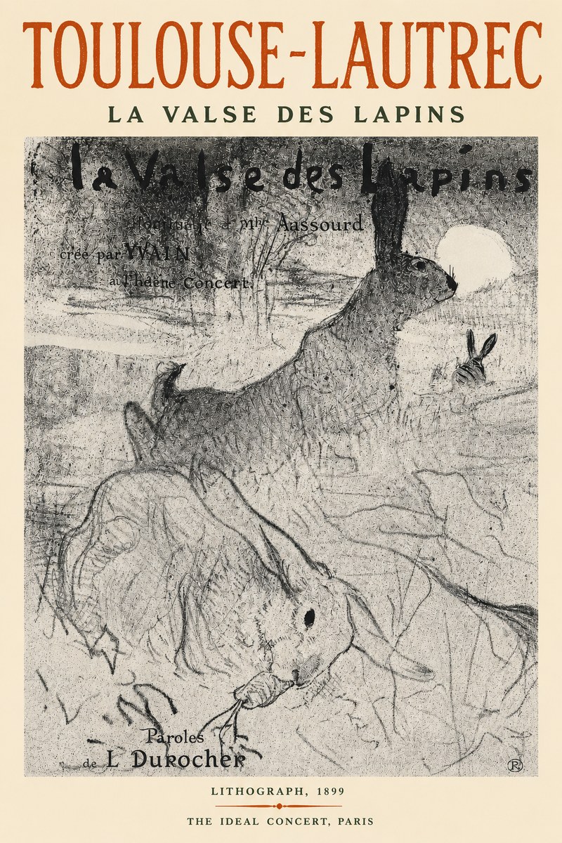 Toulouse-Lautrec La Valse Des Lapins No3 - Affiche