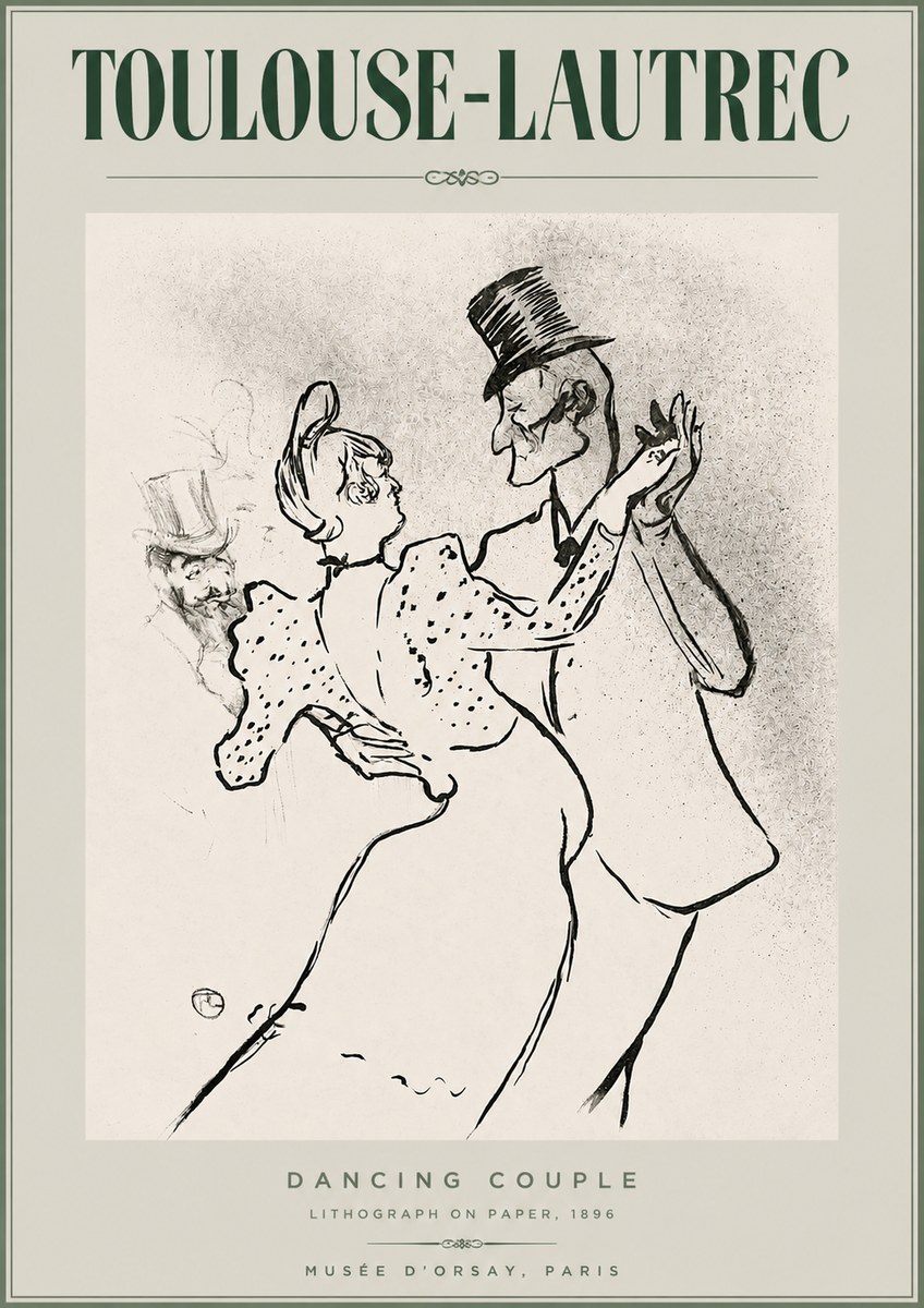 Toulouse-Lautrec Dancing Couple No2 - Affiche