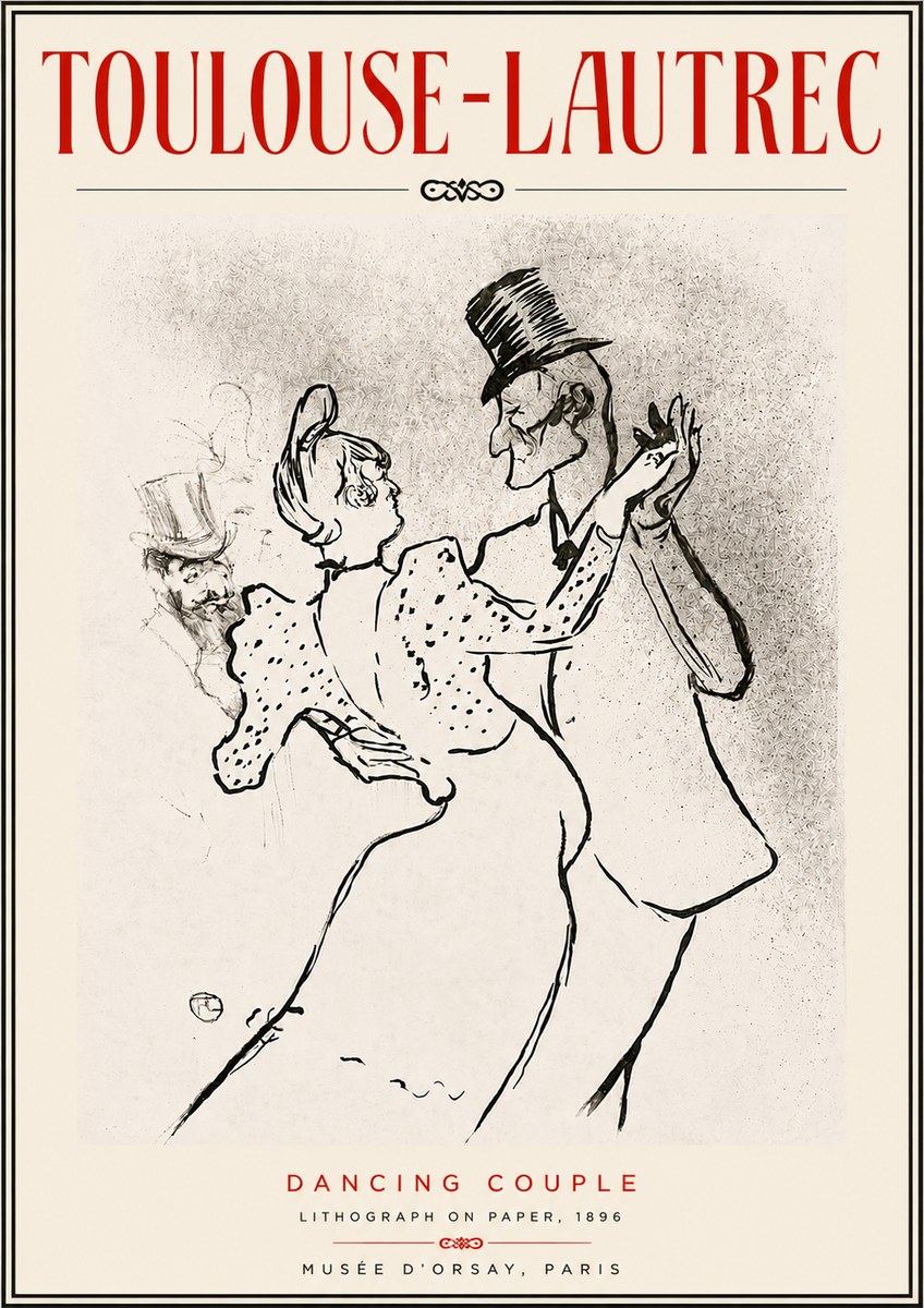 Toulouse-Lautrec Dancing Couple No5 - Affiche