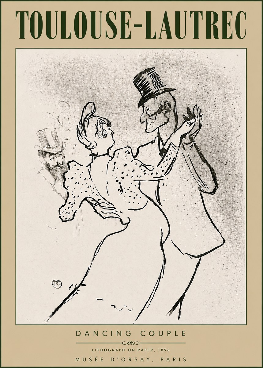 Toulouse-Lautrec Dancing Couple No6 - Affiche