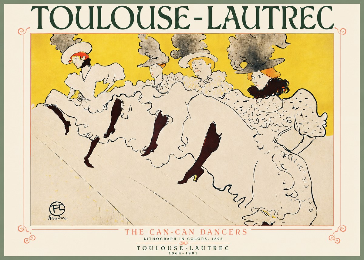 Toulouse-Lautrec The Can-can Dancers No5 - Affiche