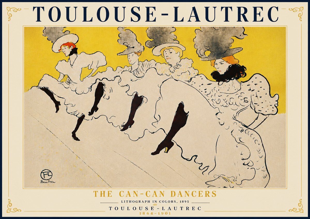 Toulouse-Lautrec The Can-can Dancers No6 - Affiche
