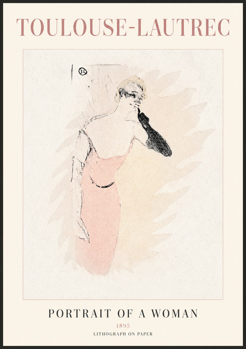 Toulouse-Lautrec Portrait of a Woman IV No1 - Affiche