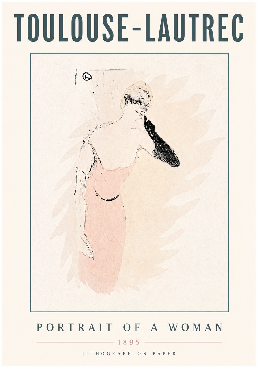 Toulouse-Lautrec Portrait of a Woman IV No5 - Affiche