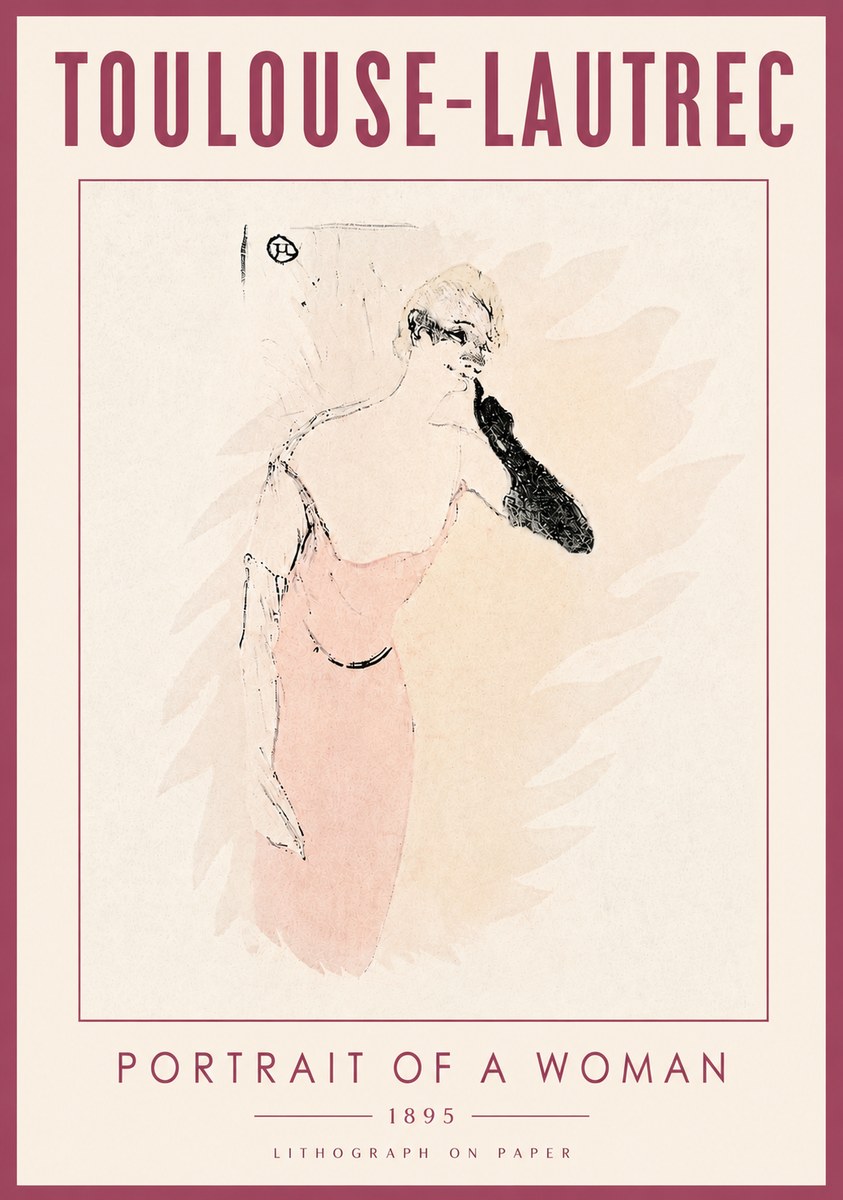 Toulouse-Lautrec Portrait of a Woman IV No6 - Affiche