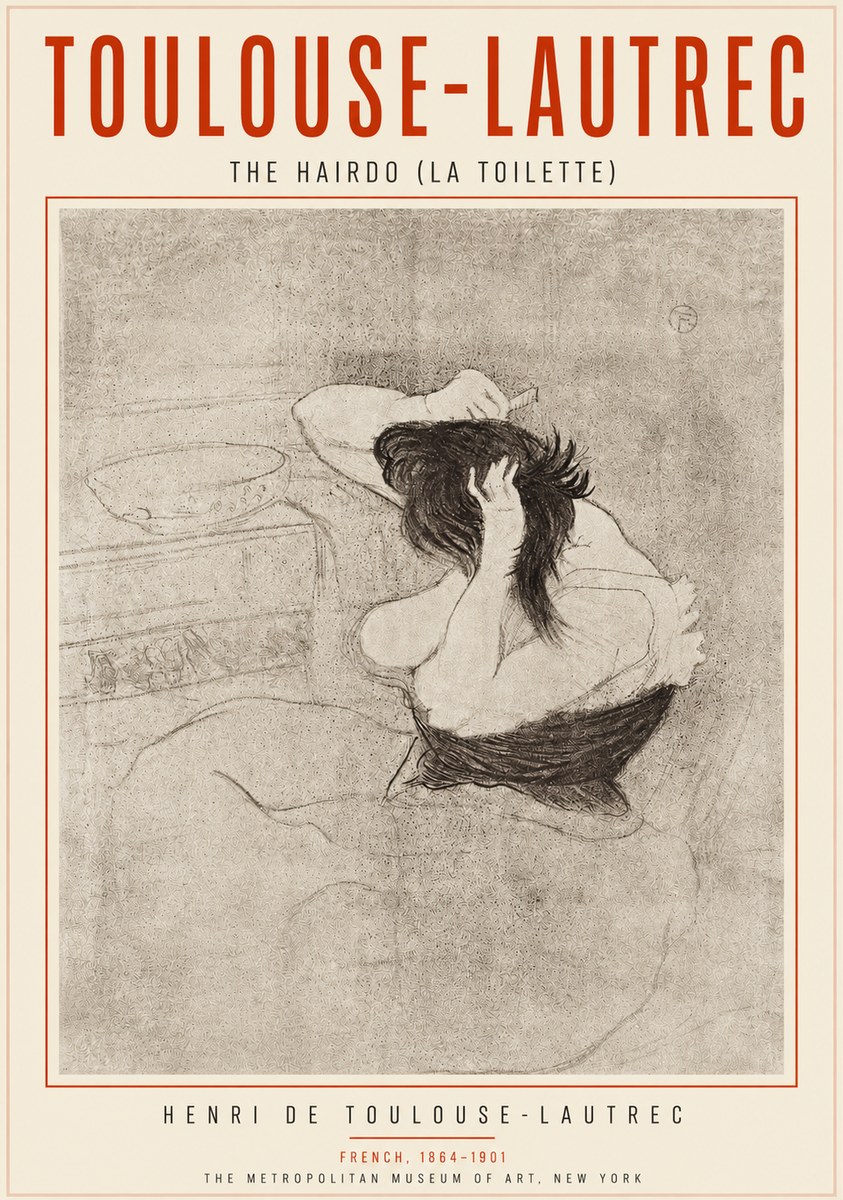 Toulouse-Lautrec The Hairdo (La Toilette) No3 - Affiche