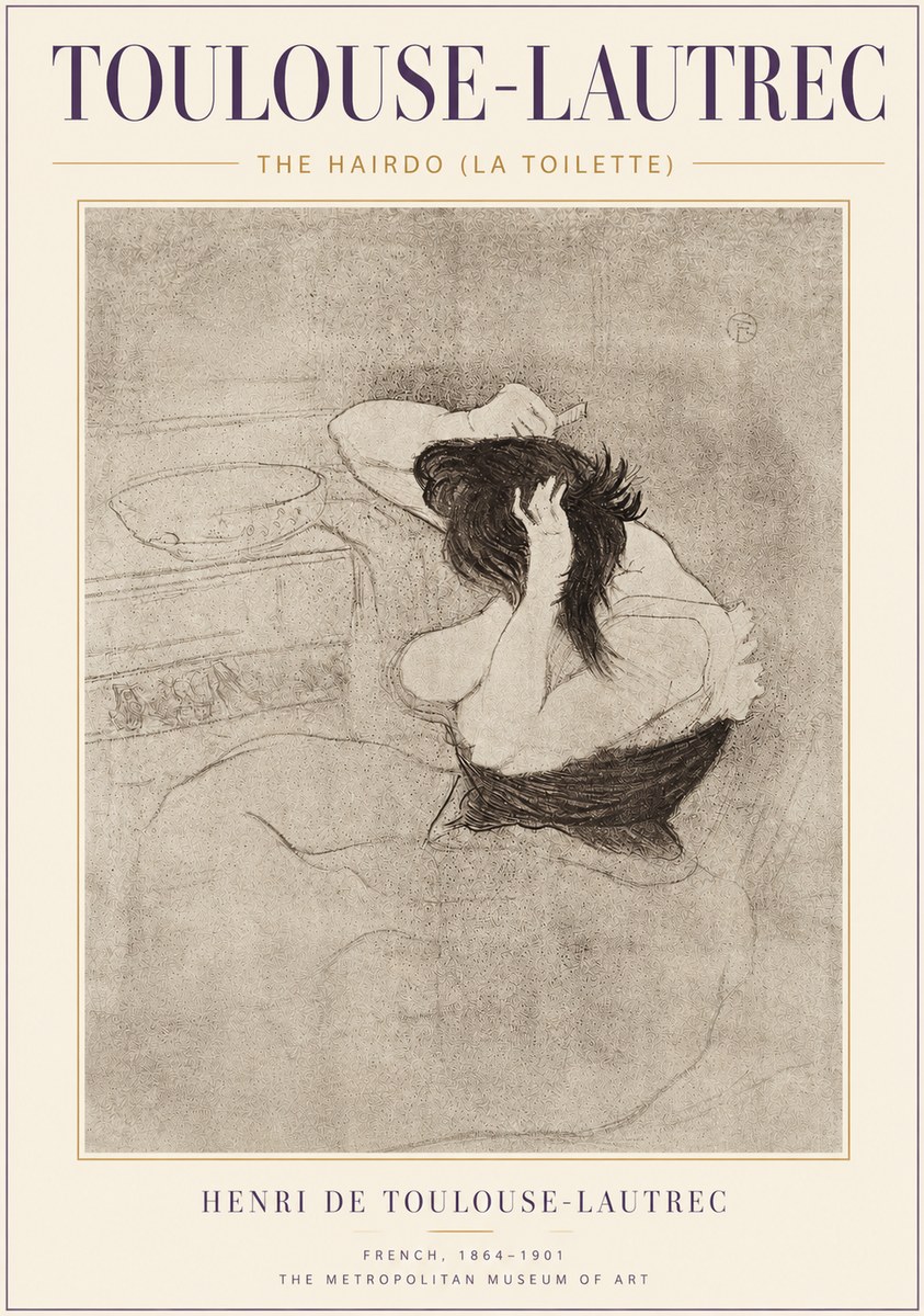 Toulouse-Lautrec The Hairdo (La Toilette) No4 - Affiche