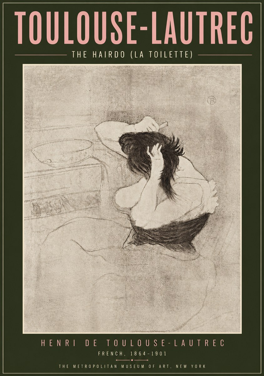 Toulouse-Lautrec The Hairdo (La Toilette) No5 - Affiche