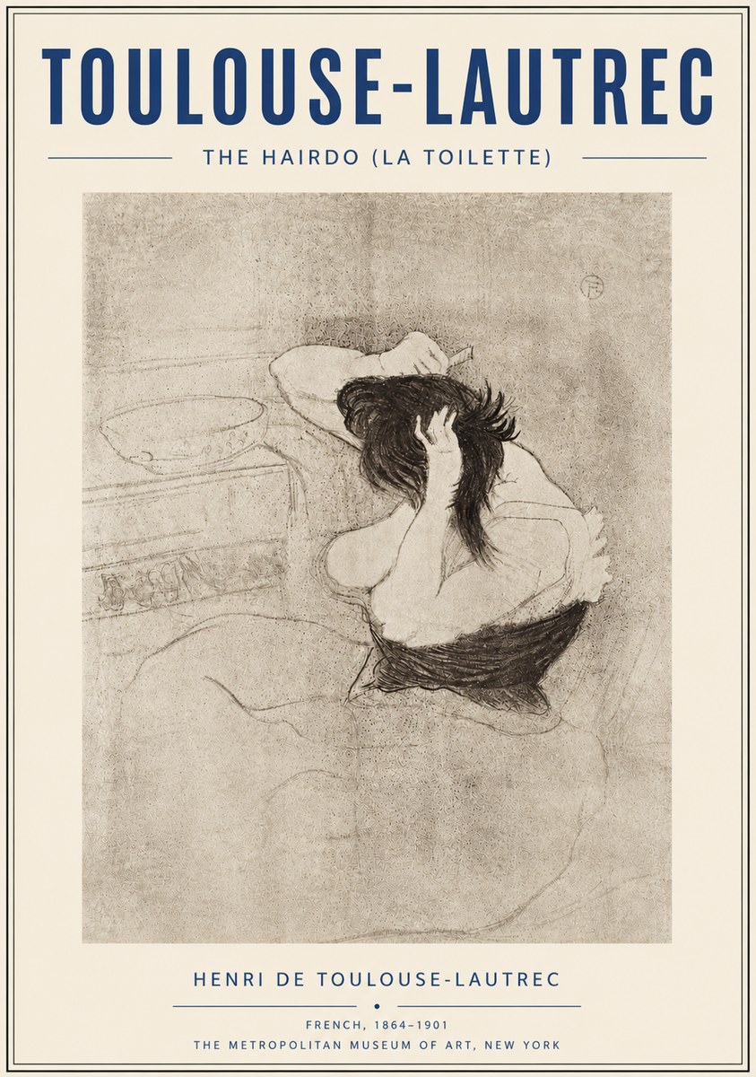 Toulouse-Lautrec The Hairdo (La Toilette) No6 - Affiche