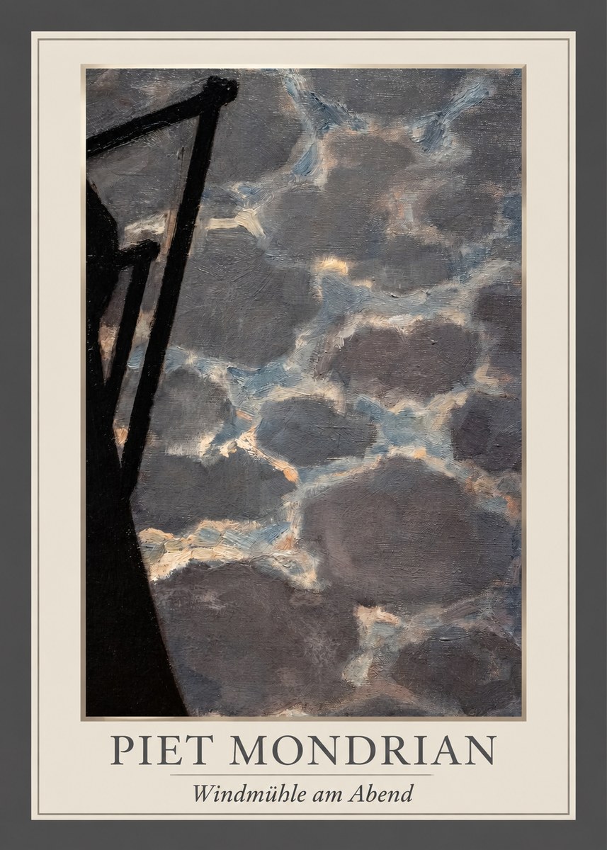 Piet Mondrian Windmühle Am Abend I No1 - Affiche