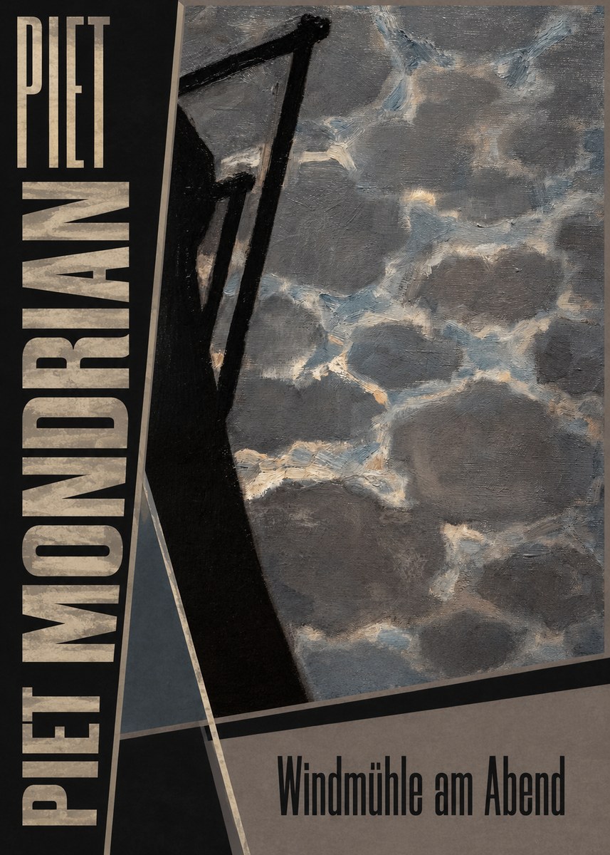 Piet Mondrian Windmühle Am Abend I No5 - Affiche