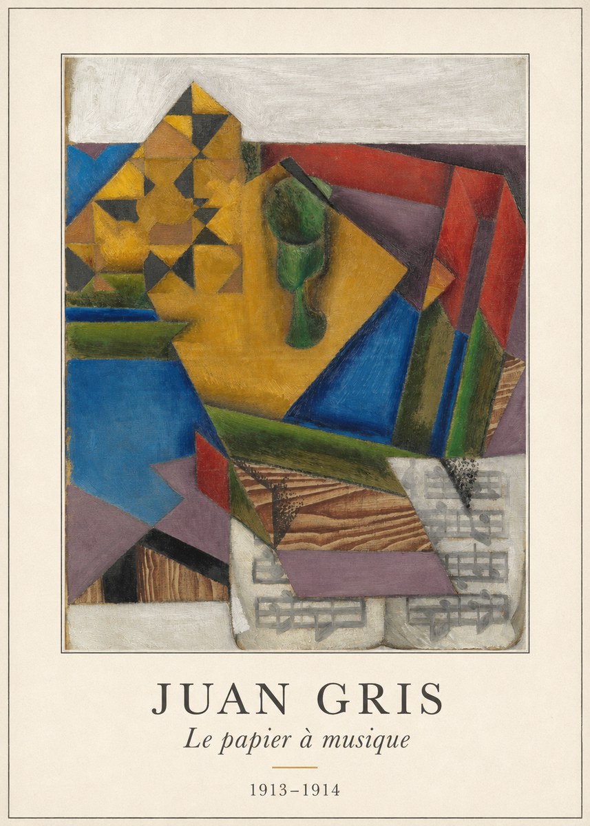 Juan Gris Le Papier À Musique No4 - Affiche