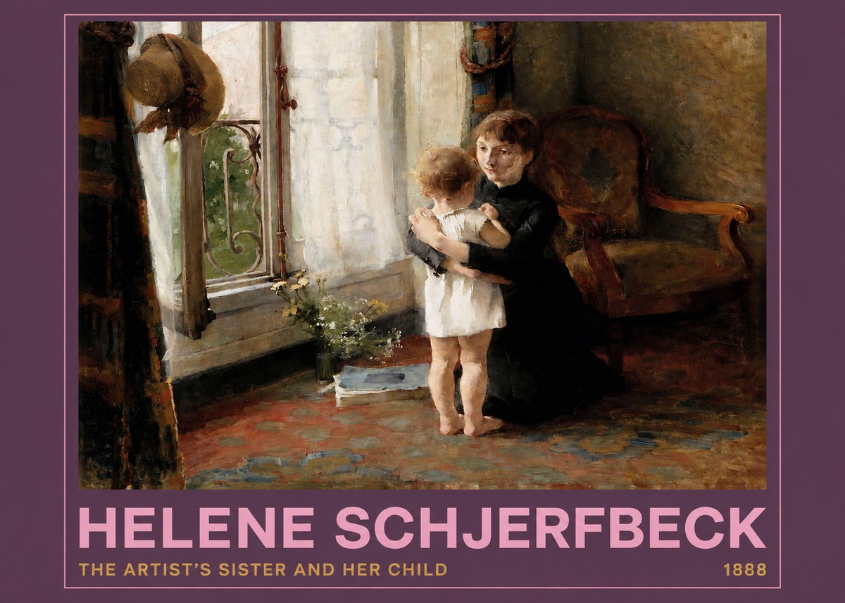 Helene Schjerfbeck The Artist's Sister and Her Child No2 - Affiche