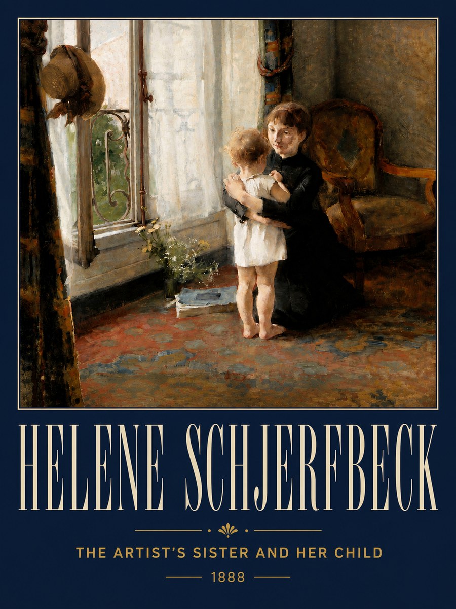 Helene Schjerfbeck The Artist's Sister and Her Child No5 - Affiche