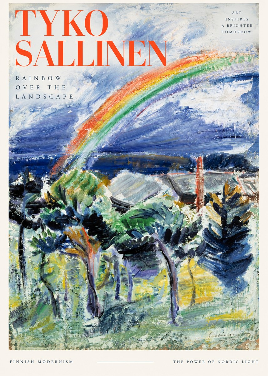 Tyko Sallinen Rainbow over the Landscape No3 - Affiche