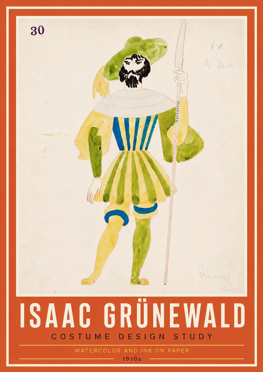Isaac Grünewald Study for Costume Design No4 - Affiche
