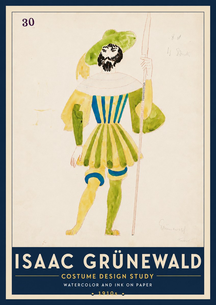 Isaac Grünewald Study for Costume Design No5 - Affiche