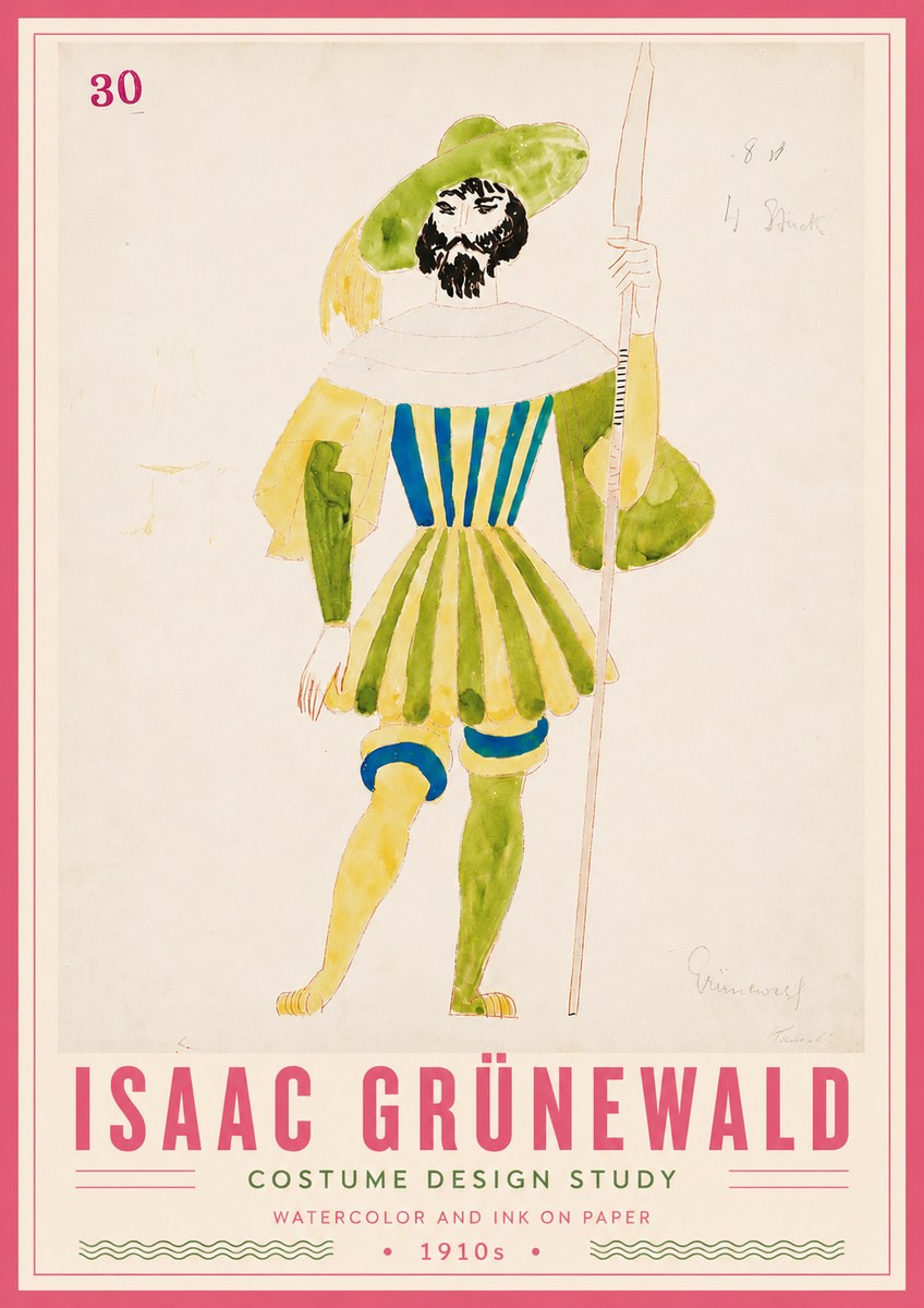Isaac Grünewald Study for Costume Design No6 - Affiche