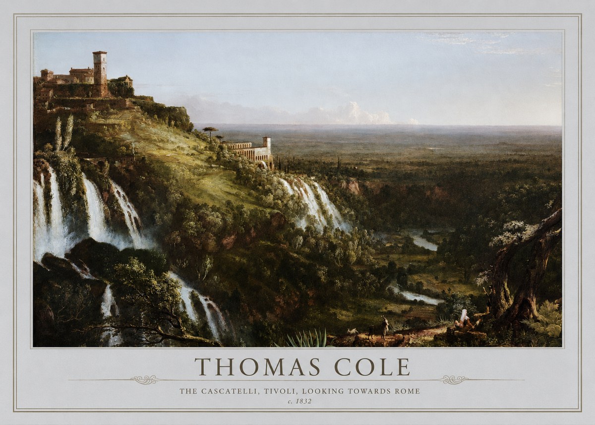 Thomas Cole The Cascatelli, Tivoli, Looking Towards Rome No6 - Affiche