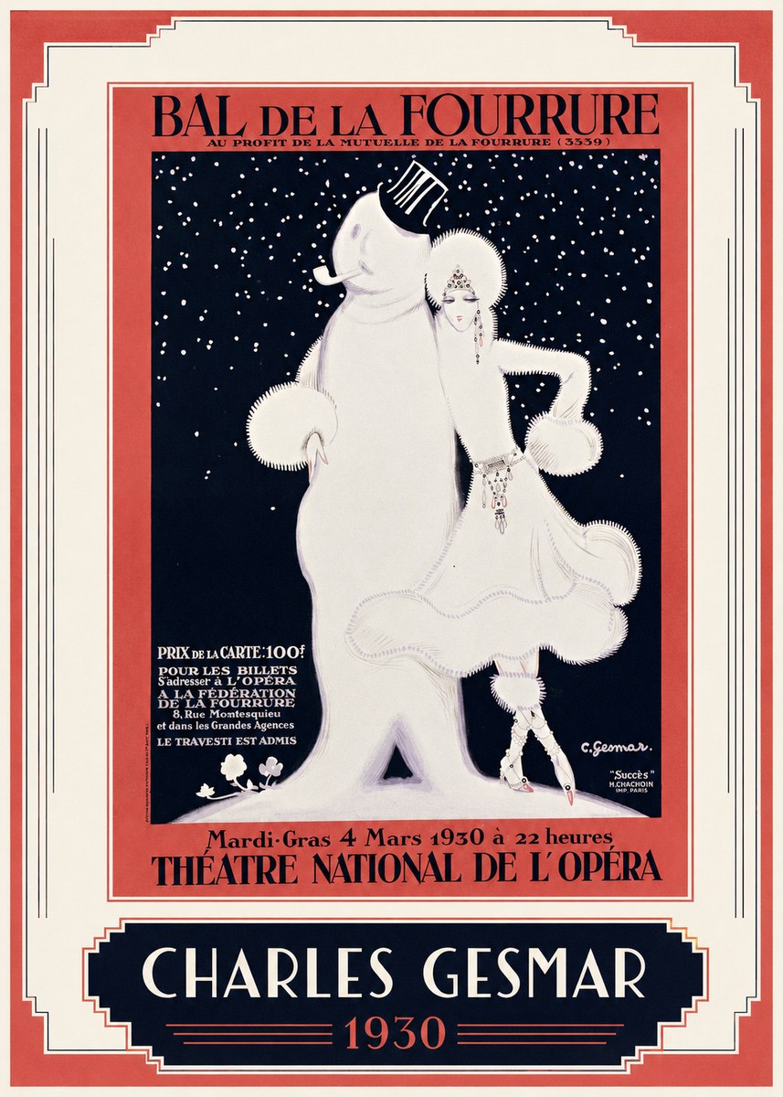 Charles Gesmar Bal De La Fourrure I No1 - Affiche