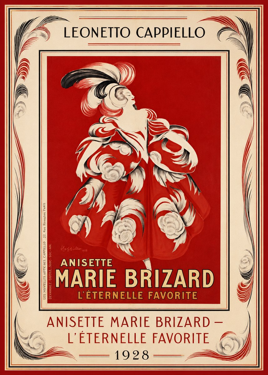 Leonetto Cappiello Ansette Marie Brizard - L'éternelle Favorite No1 - Affiche