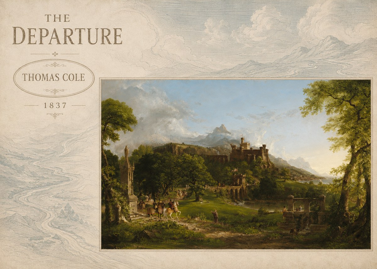 Thomas Cole The Departure II No6 - Affiche