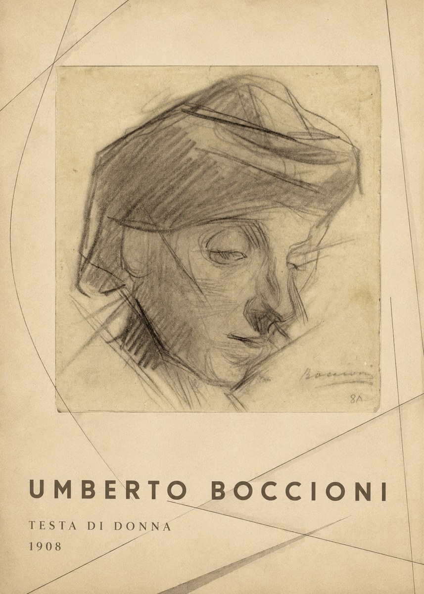 Umberto Boccioni Testa Di Donna No2 - Affiche