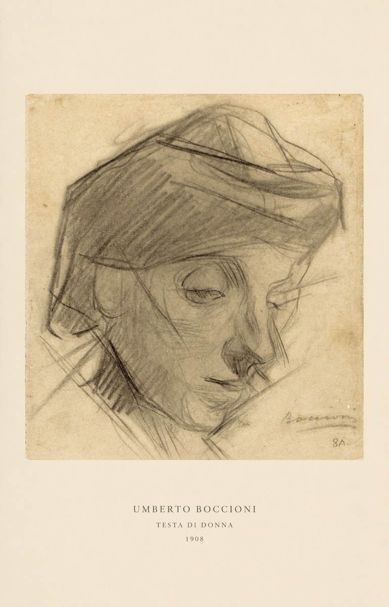 Umberto Boccioni Testa Di Donna No6 - Affiche