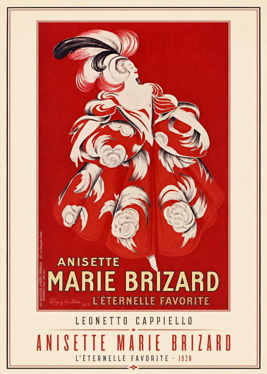 Leonetto Cappiello Anisette Marie Brizard - L'éternelle Favorite No1 - Affiche