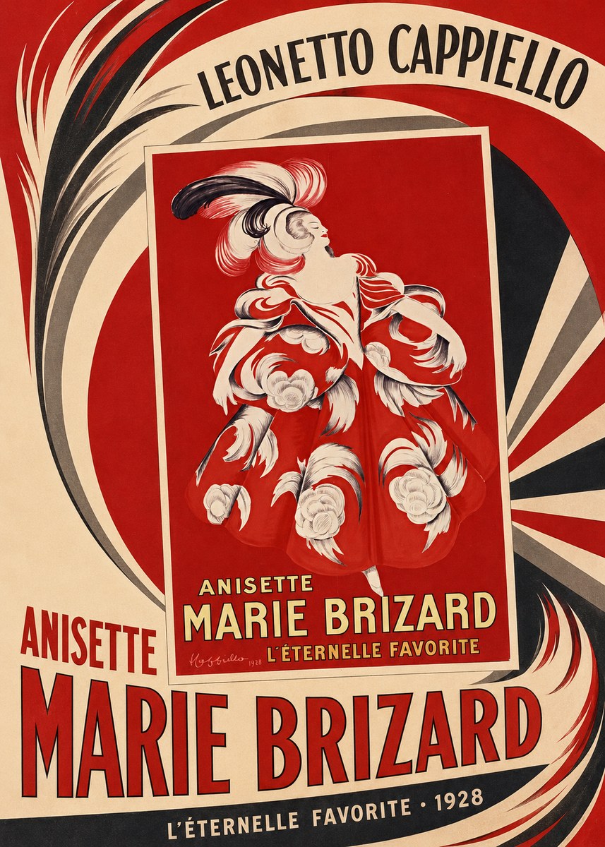 Leonetto Cappiello Anisette Marie Brizard - L'éternelle Favorite No2 - Affiche