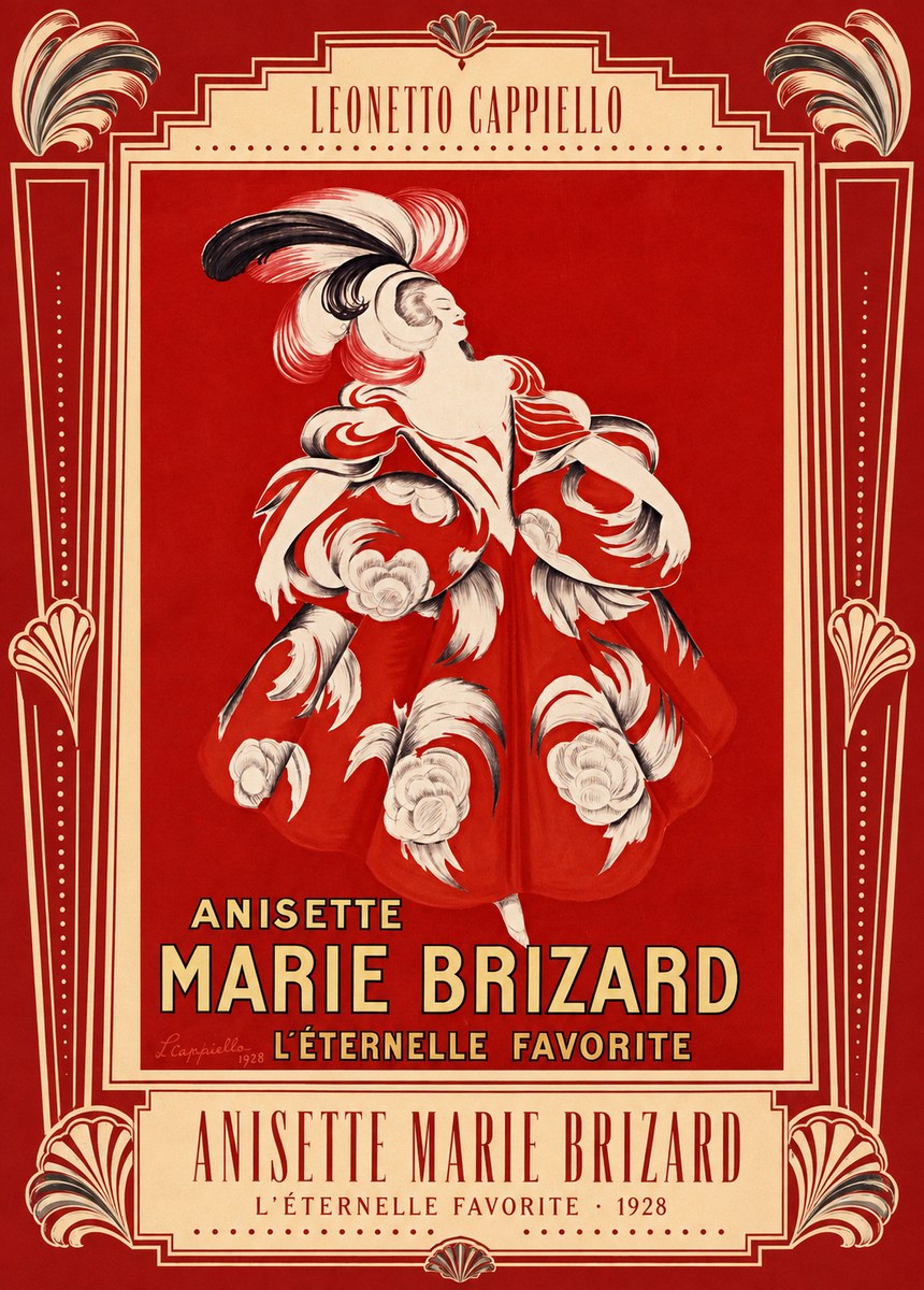 Leonetto Cappiello Anisette Marie Brizard - L'éternelle Favorite No4 - Affiche