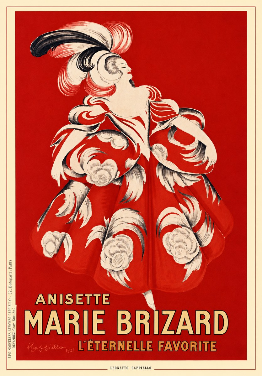 Leonetto Cappiello Anisette Marie Brizard - L'éternelle Favorite No5 - Affiche
